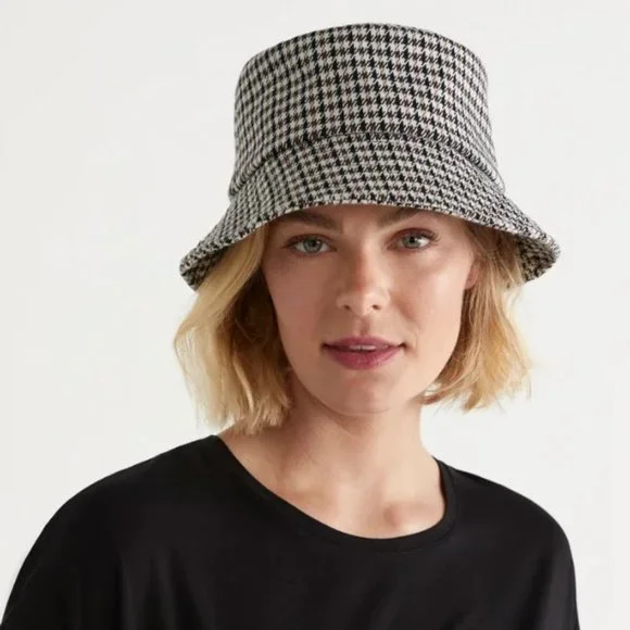 SUSSAN | HOUNDSTOOTH BUCKET HAT | NWT - Picture 2 of 2